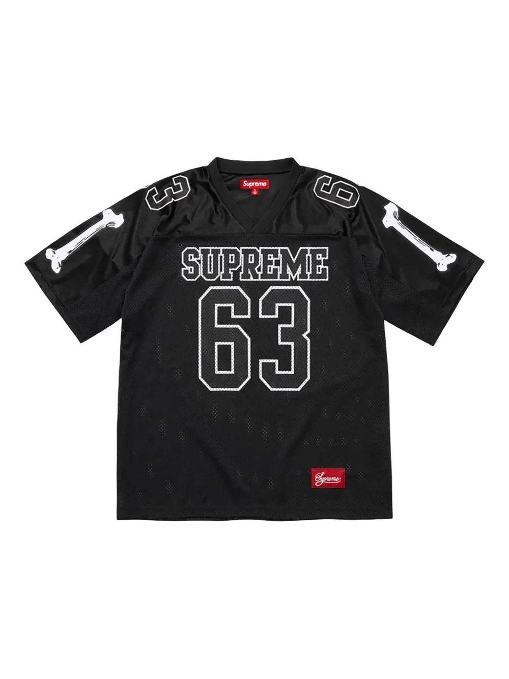 Supreme Stadium Bones Football Black T-shirt front